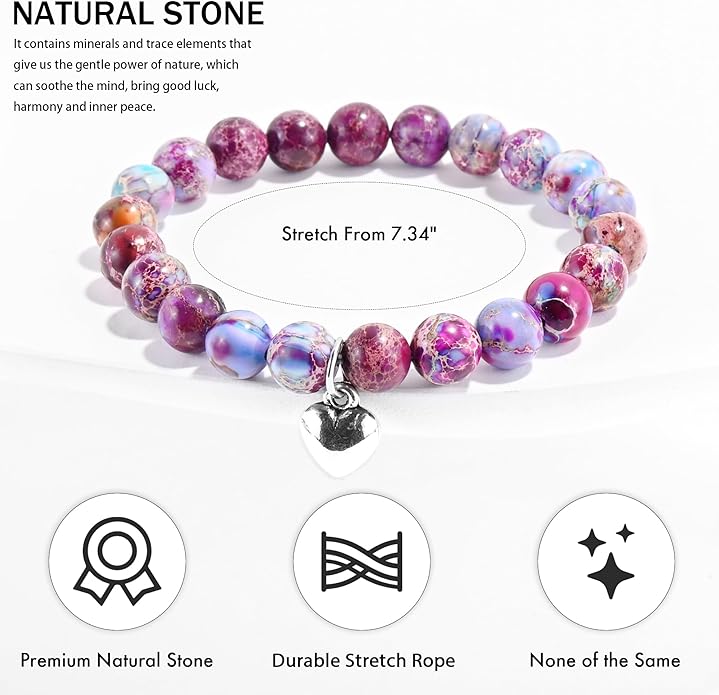 VIBILIA Cross Beaded Bracelets for Women, Inspirational Natural Heart Religious Bracelets for Women, Birthday Christian Gifts for Women on Thanksgiving Christmas Gifts