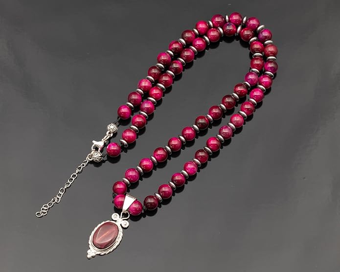 Natural Carnelian Agate Silver Pendant, Genuine Black Onyx Beaded Necklace, Gemstone Strong Necklace, 18x13 Cabachon, Fashion Dainty Jewelry, Healing Crystal Chakra Necklace, Minimalist Necklace