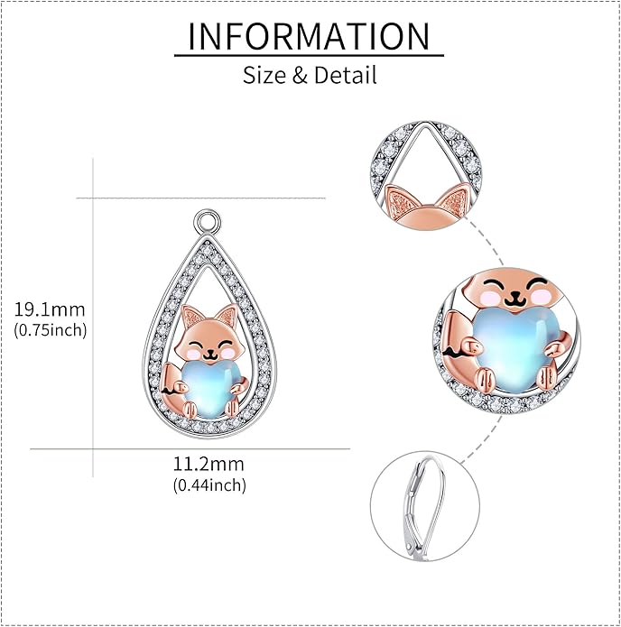Animal Earrings 925 Sterling Silver Dangle Earrings Leverback Earrings Animal Jewelry for Women
