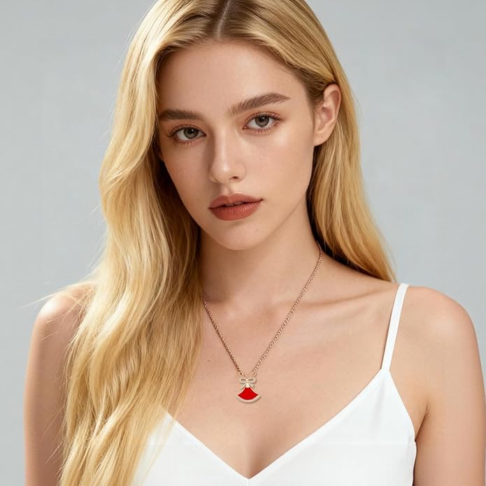 RONYOSTING Multi-Style Love Heart Necklace with Birthstone,14k White Gold Plated Sliver|Bow Pendant Necklaces for Christmas, Dainty Gifts for Birthday Valentine