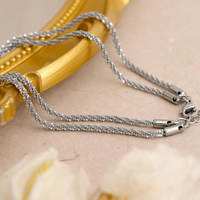 Jean Beau Gold Waterproof Ankle Bracelets for Women, Dainty Simple Non tarnish Foot Anklets Adjustable Summer Beach Jewelry Gifts