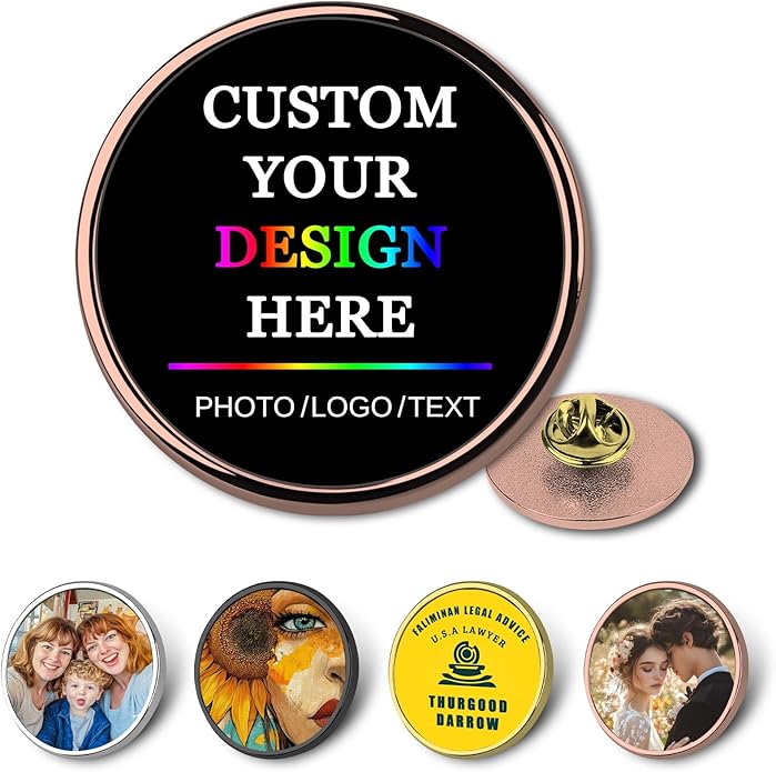 Custom Pins Bulk Personalized Design Your Own Photo Logo Text Pins Material Lapel Pin
