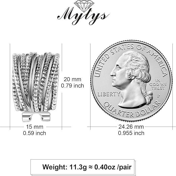 Two Tone Earrings for Women Gold and Silver Crossover Half Hoop Statement Earring Designer Stud Earrings