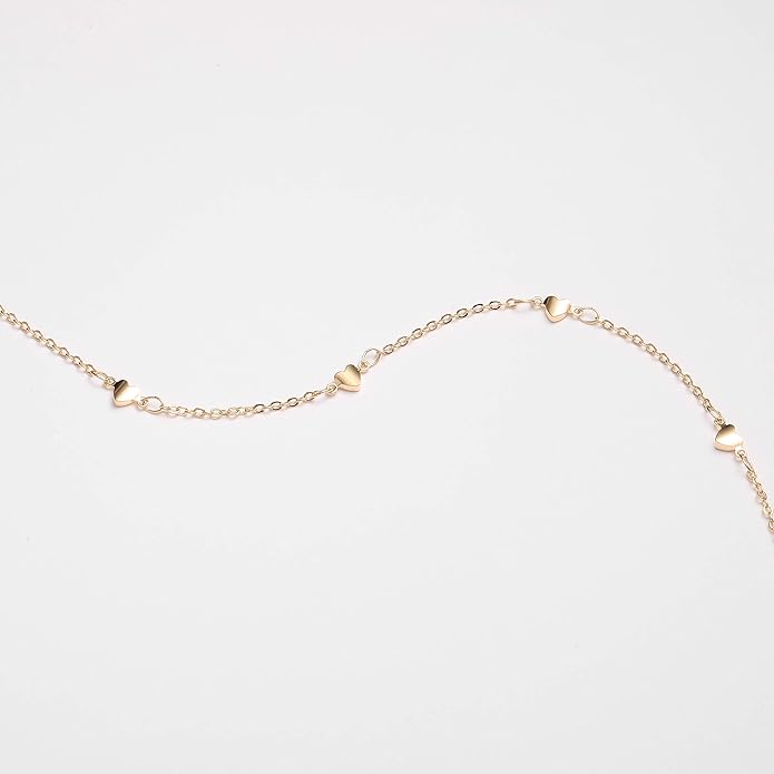 Gold Choker Necklaces 14K Gold Plated/Silver Disc Choker Necklaces Dangling Star Heart Pendant Necklaces Summer Beach Boho Necklaces Aesthetic Necklace Gift for Women