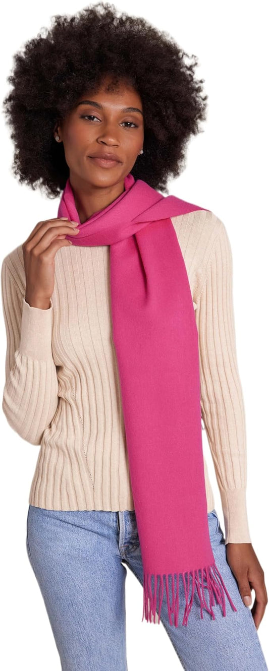 Alashan Cashmere Ultra-Fine Merino Wool and Cashmere Blend Woven Scarf -Luxe fabric-Lightweight- 72" x 12"