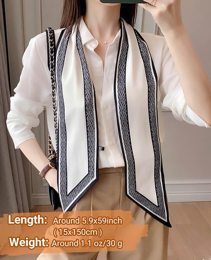 Dailyacc Hair Scarf for Women Fashion Silky Satin Headscarf Wrap Breathable Lightweight Neck Scarves For Handbag