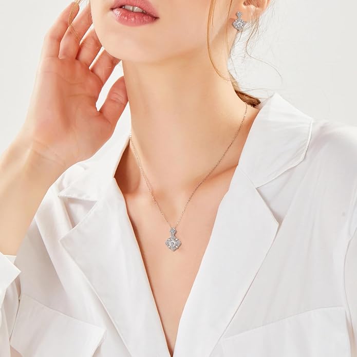 Blissful Angel Womens Jewelry Set Bracelet Necklace and Earrings Sets Crystal Jewelry Set For Wife Girlfriend Or Mothers Idea Gift For Special Women in Life