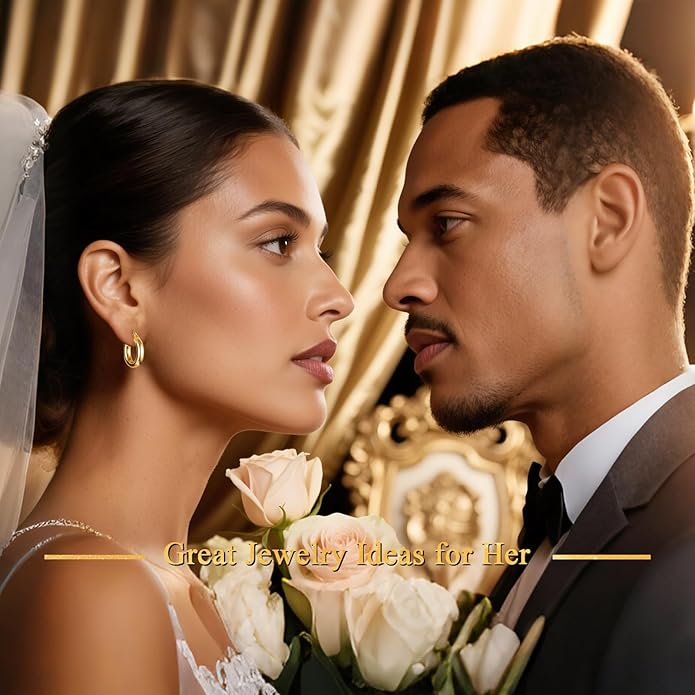 Hoop Earrings for Women, 18K Gold Plated Hoops Earrings, Hypoallergenic Lightweight Comfort Hollow Tube Hoops with Secure Push Lock, Chunky and Sleek Gold Hoops Large Earrings 20/30/40/50/60MM