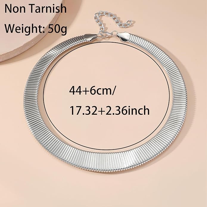 Collar Necklace for Woman Trendy Silver Choker Necklaces for Woman Statement Open Round Collar Choker Necklace