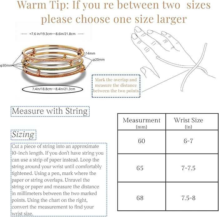 Musishiyu Gold Bracelets for Women Stacking Bangle - 18K Mixed Metal Tri-Color Rolling Interlocking Bands, Cubic Zirconia Fidget Anxiety Jewelry, Valentine's Galentine's Day Gifts (Love, Loyalty, Friendship)