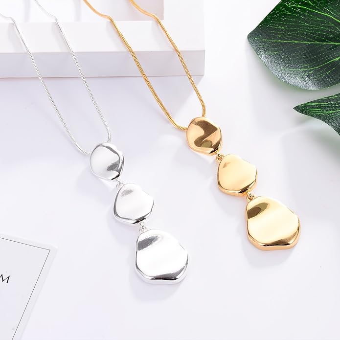 Long Pendant Necklaces For Women Multi-Layer Pendant Y Necklace Set Statement Pendant Chic Jewelry