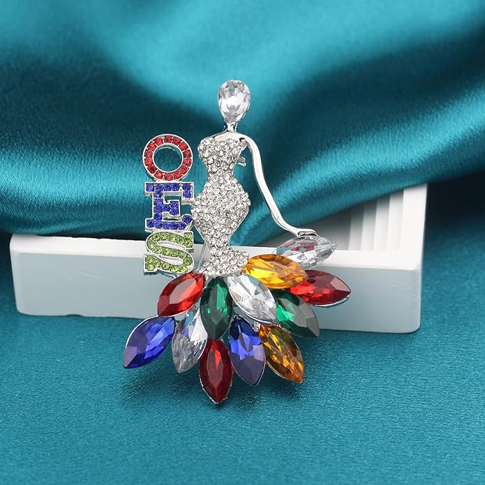 Order of The Eastern Star Gift for Women Rhinestone OES Brooch Pin OES Gift Greek Sorority Gift Paraphernalia Jewelry OES Symbol Jewelry