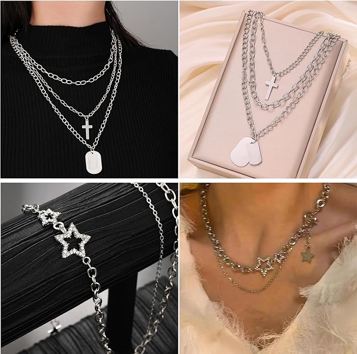 73 Pcs Gold Jewelry Set with 6Pcs Layered Necklace, 11 Pcs anklet and 7Pcs Earring Ear Cuff,12Hoop Earrings ,15pcs Rings,21pcs stud earrings Jewerly set for Women Pack for Friendship Party Gift