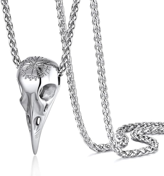 PROSTEEL Norse Viking Jewelry for Men Women, Vintage Thor Hammer/Thor Axe/Raven/Odin Necklace, 316L Stainless Steel Pendant Chain, Come with Box
