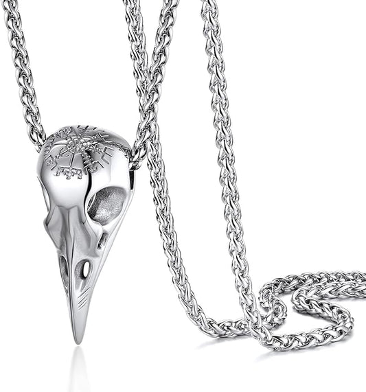 PROSTEEL Norse Viking Jewelry for Men Women, Vintage Thor Hammer/Thor Axe/Raven/Odin Necklace, 316L Stainless Steel Pendant Chain, Come with Box