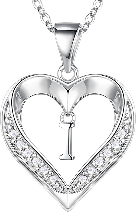 Turandoss Heart Initial Necklaces for Women - Dainty 14K Gold Plated CZ Heart Pendant Necklace with Tiny Letter A-Z, Non Tarnish Waterproof Trendy Jewelry Gifts for Mom Wife Girlfriend