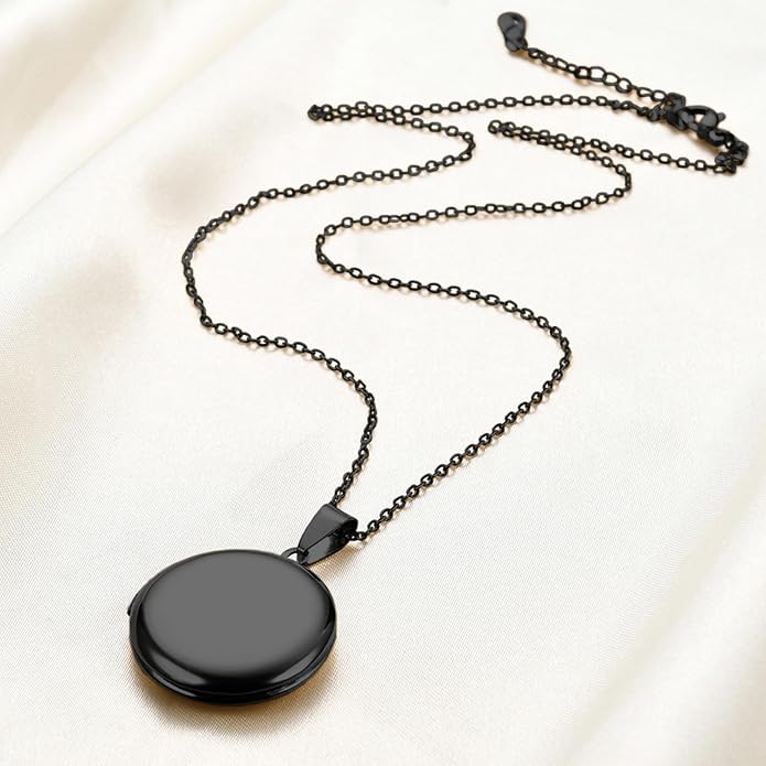 PHOCKSIN Personalized Locket Necklace for Women Photo Necklace with Customized Picture Birth Flower Birthstone New Years Gifts for Women