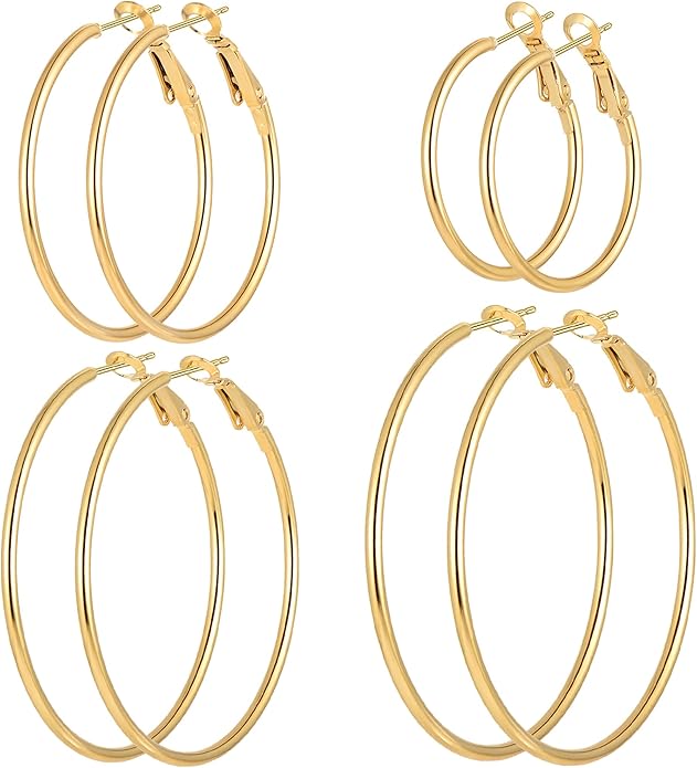 Stainless Steel Gold Plated Hoops Silver Plated Hoop Earrings Hypoallergenic Hoop Cartilage Piercing Earrings Tiny Ball Cubic Zirconia Stud Earrings Set for Women