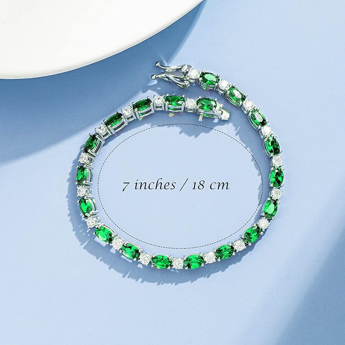 FANCIME Birthstone Bracelets Sterling Silver Tennis Bracelets Charm Fine Jewelry Birthday Gifts for Women 7"