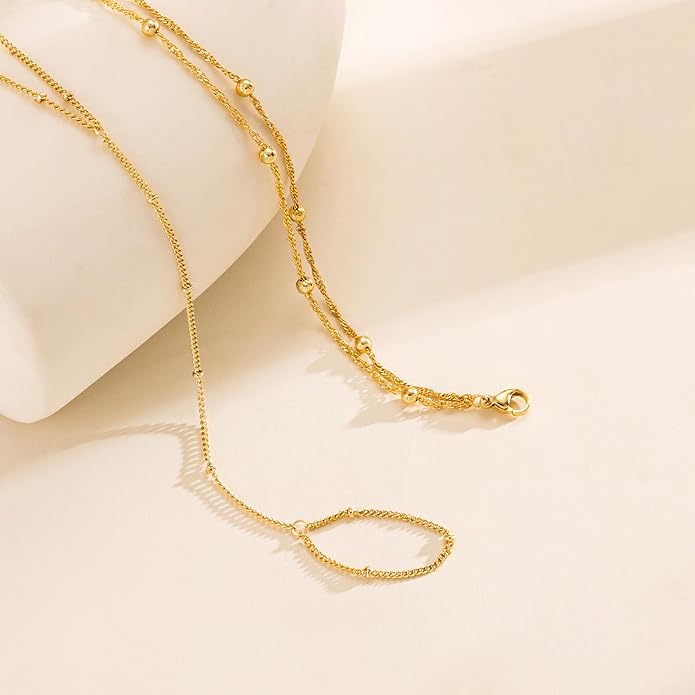 MBW Gold Bracelets for Women Trendy, Dainty 14K Gold Plated Bracelet Stack Beaded Chain Bracelet Set Thin Small Cute Paperclip Bracelets Fashion Waterproof Jewelry Gift Gold Accessories for Women