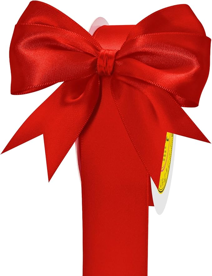 LEEQE Double Face Red Satin Ribbon 1-1/2 inch X 50 Yards Polyester Red Ribbon for Gift Wrapping Very Suitable for Weddings Party Hair Bow Invitation Decorations and More