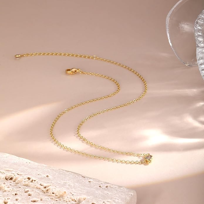 Cubic Zirconia Necklace, Dainty 14k Gold Plated Diamond Necklaces For Women Choker Necklace Simple Gold Plated CZ Jewelry Necklaces for Women Trendy Gifts
