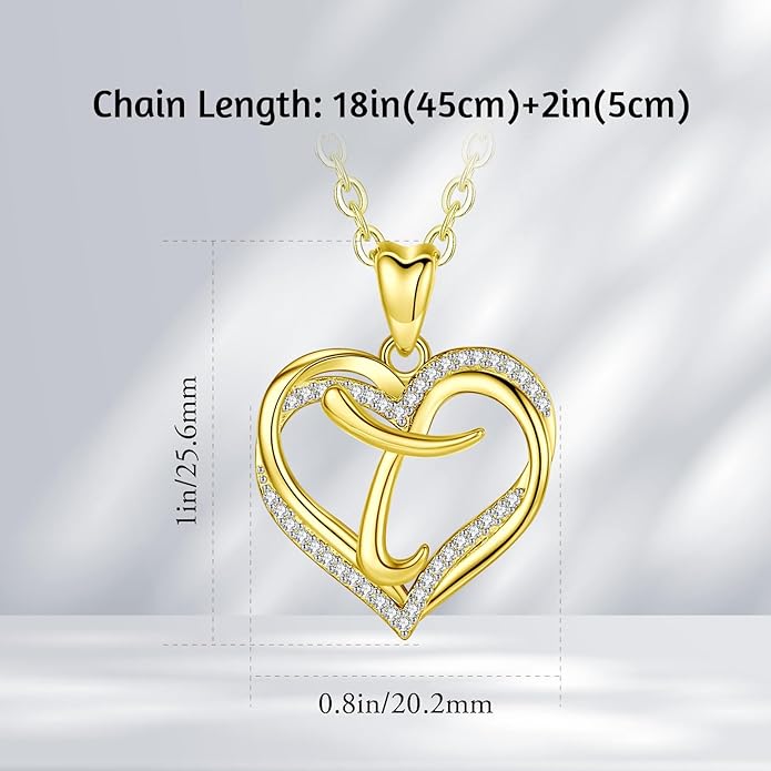 INFUSEU Unique Initial Necklaces for Women Girls Small Heart Letter Jewelry, Meaningful Personalized Gifts