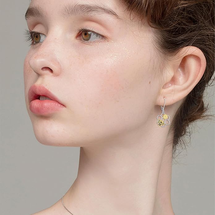 Animal Earrings 925 Sterling Silver Dangle Earrings Leverback Earrings Animal Jewelry for Women