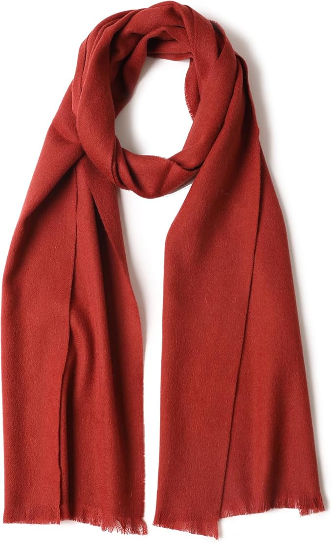 WASALUYA Wool Scarf for Women & Men, 100% Wool Scarves Wrap Shawl with Tassels, Elegant Soft Winter Scarf for Fall and Winter