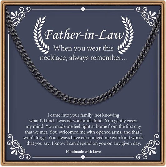 IEFLIFE Gifts for Men - Silver/Black/Gold Chunky Cuban Link Chain for Men, Fathers Day Graduation Gifts for Him Dad Son Grandpa Step Dad Uncle