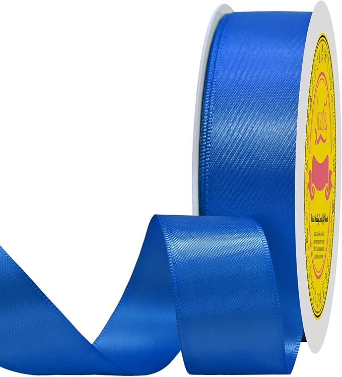 LEEQE Royal Blue Satin Ribbon 7/8 inch X 100 Yards Polyester Ribbon for Gift Wrapping Very Suitable for Weddings Party Hair Bow Invitation Decorations and More