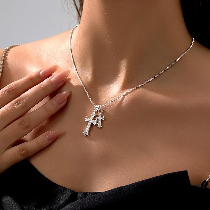 Partm Gold Cross Necklace for Women 14K Plated Dainty Pendant Cross Chain Faith Crucifix Choker Baptism Necklace for Women Trendy Religious Jewelry Hypoallergenic