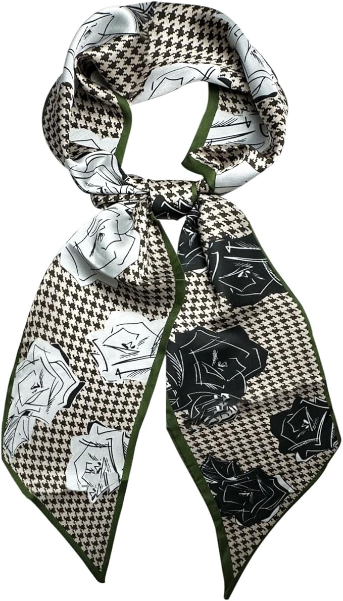 Hioyiwse Head Scarf Hair Neck Scarves For Women Purse Bag Scarfs For Handbags Silky Long Thin Satin Headscarf Fashion