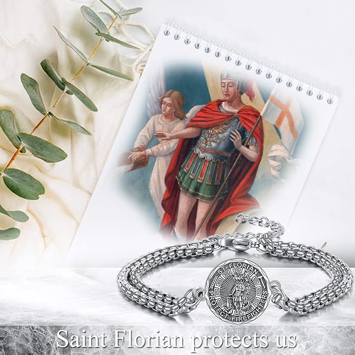 YFN Patron Saint Bracelet Sterling Silver Religious Protector Bracelet Jewelry Gift for Women Men