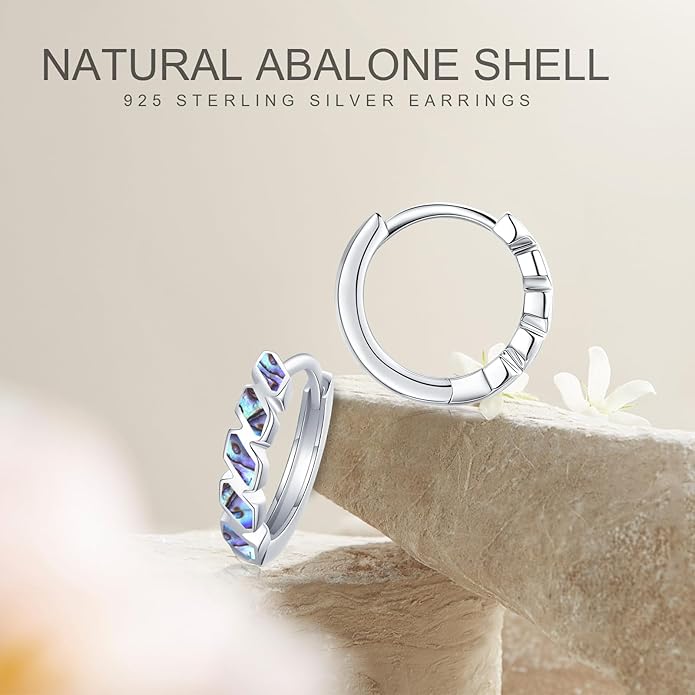 Small Hoop Earrings for Women 925 Sterling Silver Huggie Hoop Opal Earrings Hypoallergenic Earring Jewelry Gifts