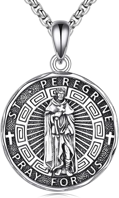 YFN Patron Saint Necklace Sterling Silver Amulet Medal Pendant Religious Protector Jewelry Gifts for Women Men