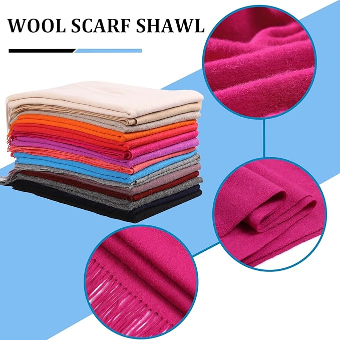 Temminc Winter Scarf for Women - Soft Warm Pashmina Shawl Wrap, Lightweight Fashion Blanket Travel Shawl, Solid Color Scarf