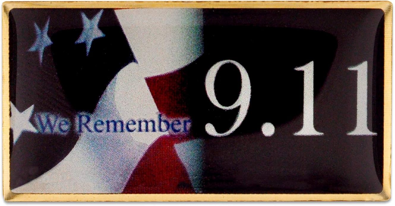 PinMart's 9/11 September 11th Patriotic Twin Towers Lapel Pin – 9/11 Memorabilia and Pentagon Remembrance – Commemorative Enamel Pins for Veterans, Events, Backpacks, Hats - Single or Bulk Packs