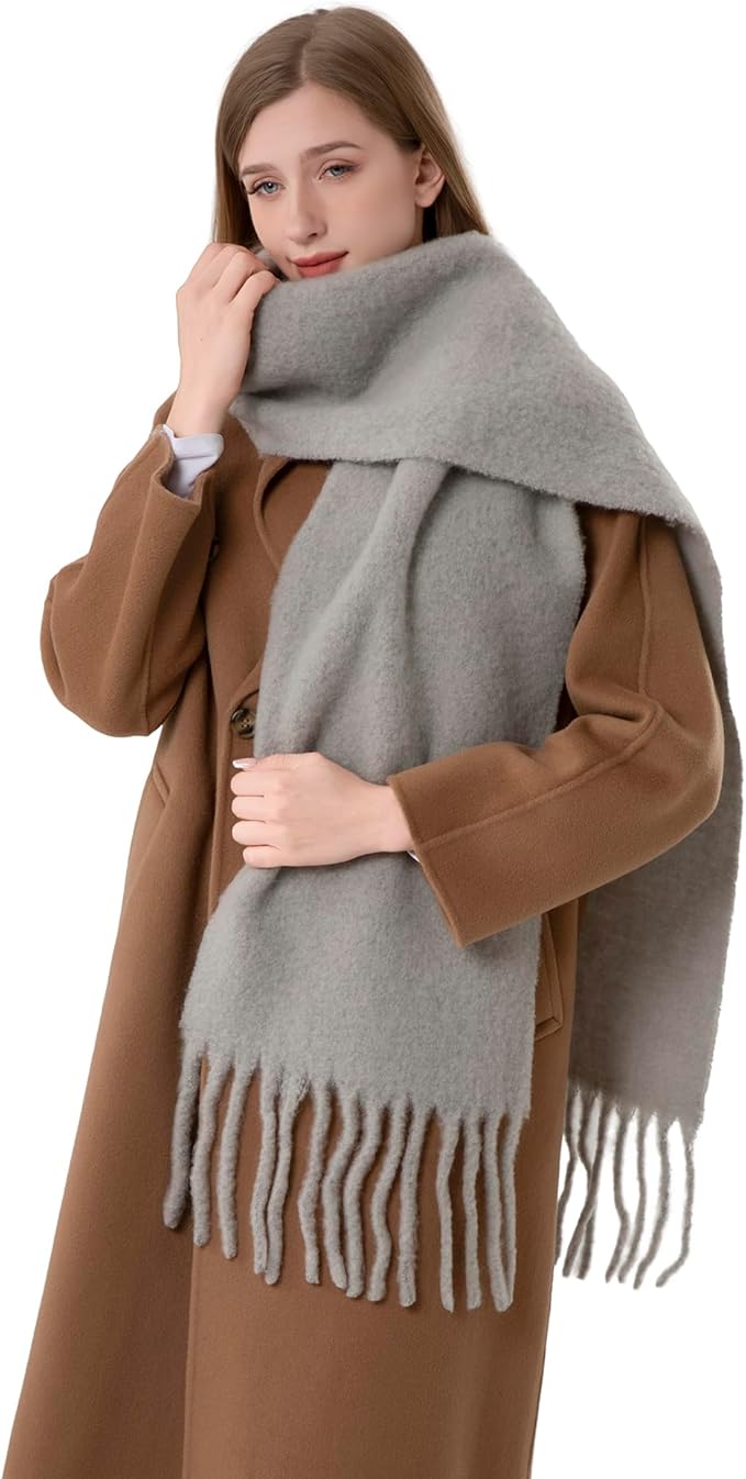 HOPETLA Wool Scarf Wrap With Gift Box for Women Men Gift Idea 93"x12" Large winter Warm Scarf