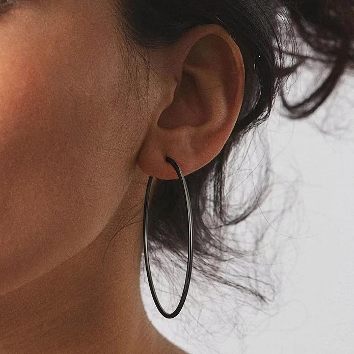 Gacimy Gold Hoop Earrings for Women 14K Gold Plated, 925 Sterling Silver Post Hypoallergenic Earrings Hoops for Women