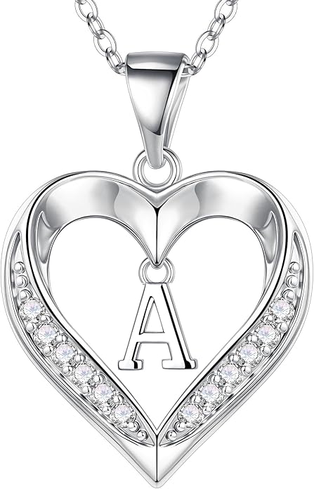 Turandoss Heart Initial Necklaces for Women - Dainty 14K Gold Plated CZ Heart Pendant Necklace with Tiny Letter A-Z, Non Tarnish Waterproof Trendy Jewelry Gifts for Mom Wife Girlfriend