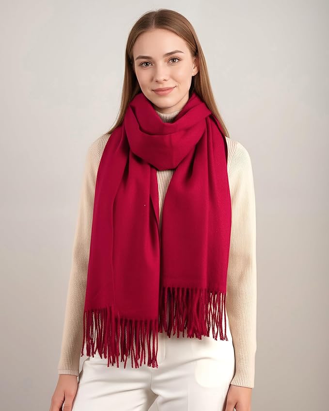 Achillea Warm Cashmere-Feel Winter Scarf – Pashmina Shawl Wrap, Blanket Scarf for Daily Wear, Travel & Cold Weather