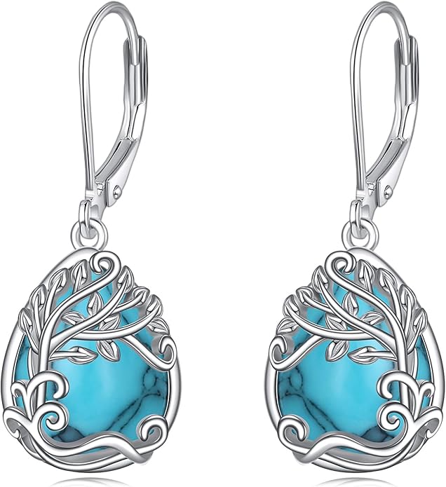 Moonstone Filigree Drop Dangle Teardrop Earrings 925 Sterling Silver Moonstone Leverback Earrings for Women Jewelry Gifts
