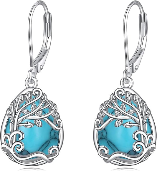 Moonstone Filigree Drop Dangle Teardrop Earrings 925 Sterling Silver Moonstone Leverback Earrings for Women Jewelry Gifts