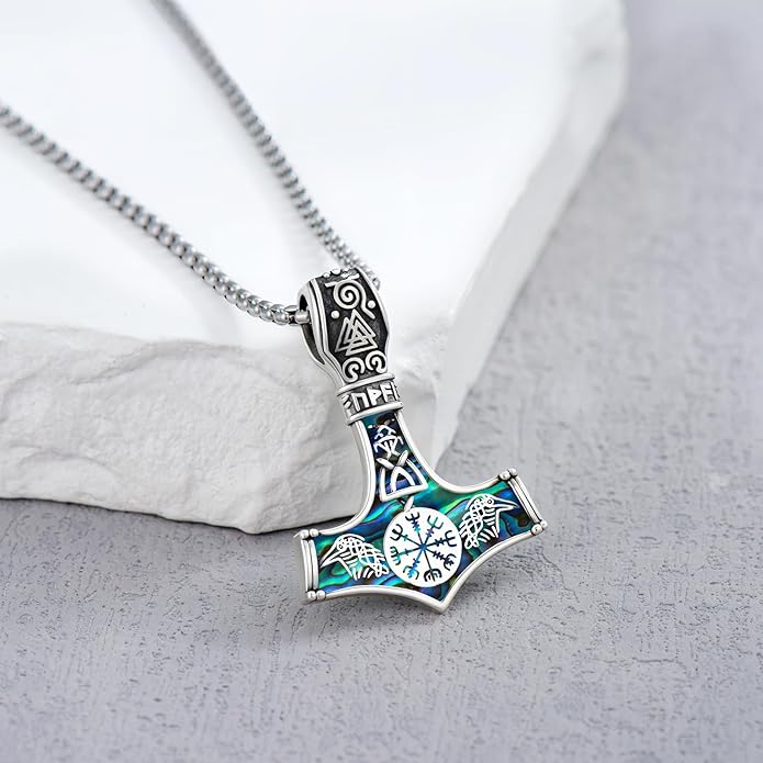 KoyeKei Viking Necklace for Men 925 Sterling Silver Viking Norse Pagan Jewelry Gifts for Women