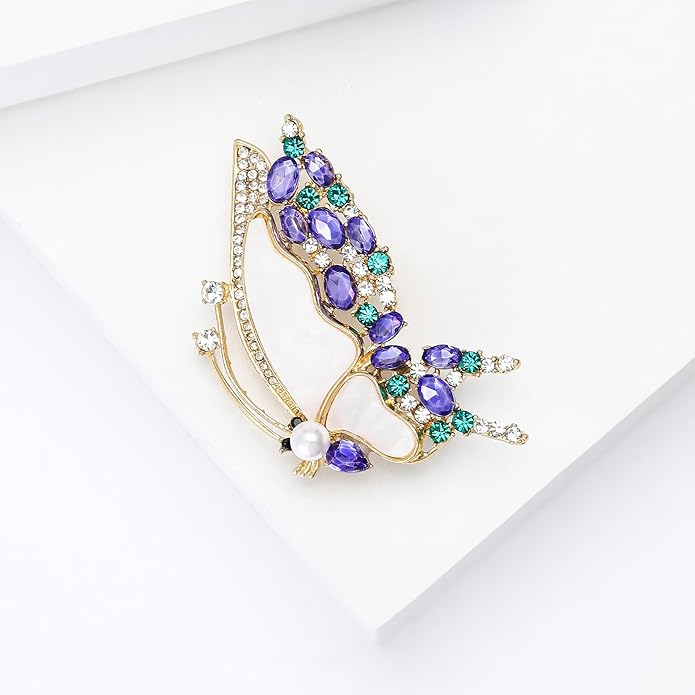 LuvQaze Animal Brooch for Women Men Zirconia Rhinestone Abalone Shell Animal Lapel Pin Christmas Birthday Holiday Gift for Wife Mother Girlfriend Daughter