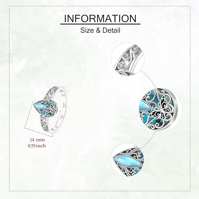 ONEFINITY Dragonfly Filigree Ring Sterling Silver Rings Gifts for Women Jewelry