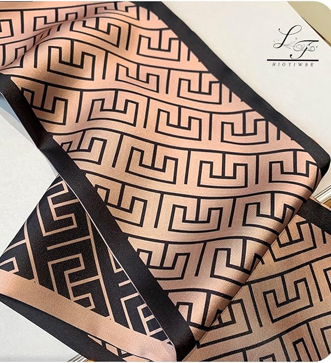 Hioyiwse Head Scarf Hair Neck Scarves For Women Purse Bag Scarfs For Handbags Silky Long Thin Satin Headscarf Fashion