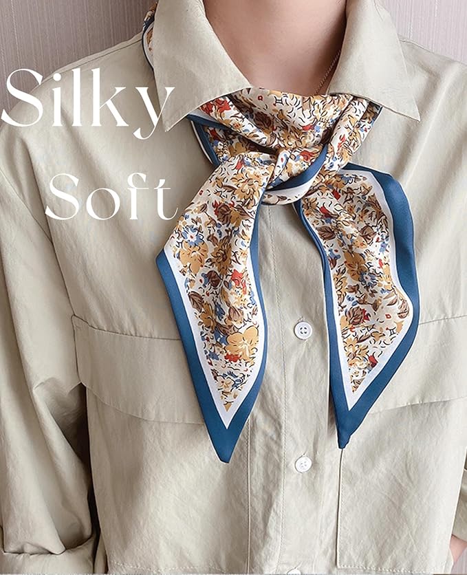 Dailyacc Hair Scarf for Women Fashion Silky Satin Headscarf Wrap Breathable Lightweight Neck Scarves For Handbag