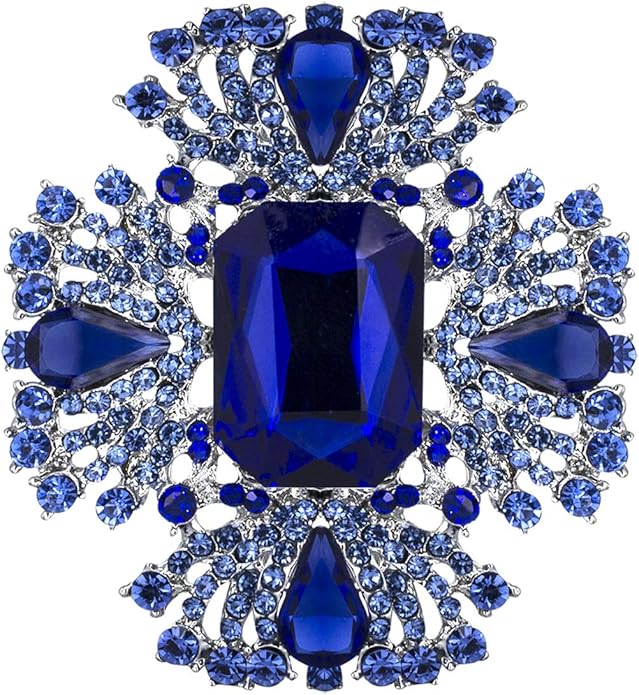 YOQUCOL Vintage Austrian Crystal Rhinestone Flowers Shaped Brooch Pin for Women Girls Lapel Pin for Sweater,Coat Dress Accessories